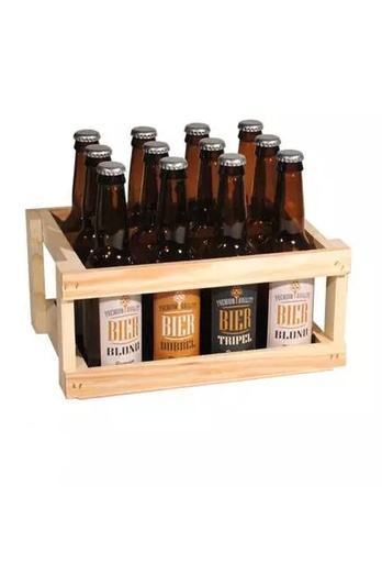 [1180065] Bierverpakking Bierkratjes Laag 12 Flesjes 18.5x25x13.2cm 10stuks