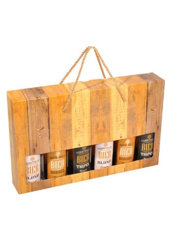 [1180072] Bierverpakking Wood voor 6 flesjes Bier 33cl FSC® 50stuks