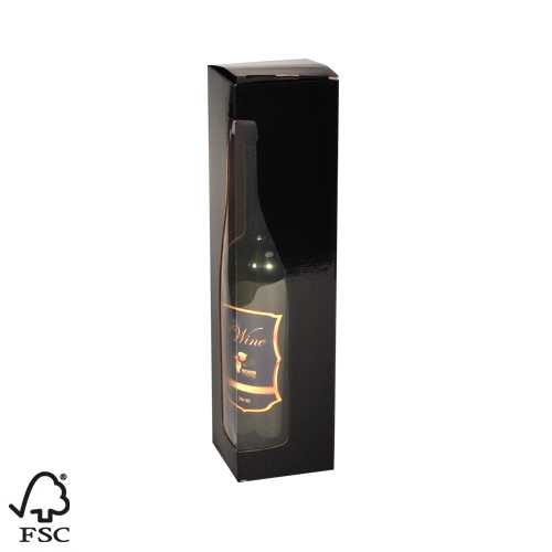 [1170907] Wijndoos 1 fles Black Shape 9.5x9.5x36cm FSC® 50stuks