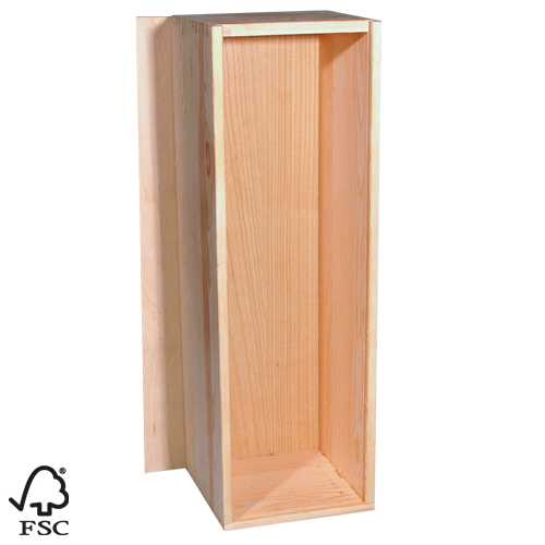 [1170912] Wijnkist 1 Fles van 3 Liter met schuifdeksel 53x16x16cm 10stuks