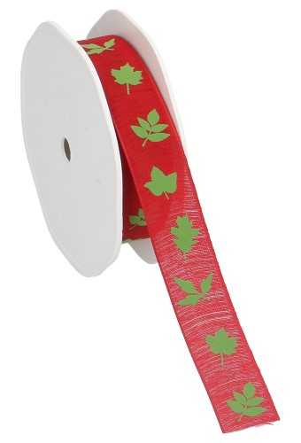 [K1390693] Kadolint Herfst Blad Rood & Groen Met Draad 22mm x 15 meter