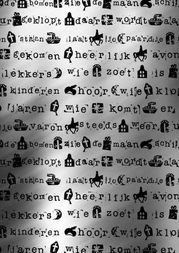 [1202043] Sintpapier Metaalpapier Sint Stempel Zwart 30cm x 125meter OP IS OP