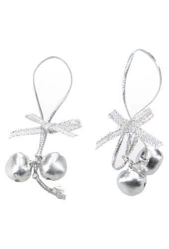 [K1340051] Kerstbelletjes 2 Aan Koord Zilver & Strik 100stuks