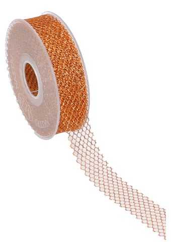 [K1390677] Luxe Kadolint Weblint Oranje Metallic 25mm x 15meter