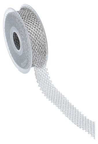 [K1390680] Luxe Kadolint Web Zilver Metallic 25mm x 15meter