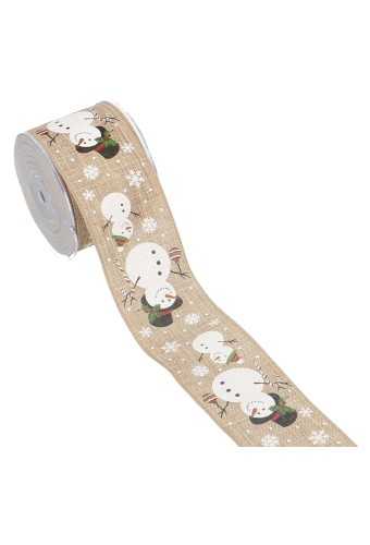 [K1390687] Luxe Kadolint & IJzerdraad Naturel Sneeuwman 63mm x 10meter