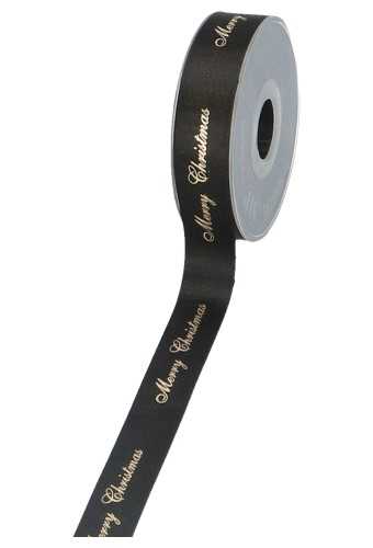[K1390667] Kadolint Merry Christmas Zwart & Goud 25mm x 25 meter