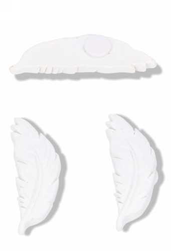 [K1340180] Sintdecoratie Pieten Veer Wit Met Plakker 1.5cm x 5cm 48stuks