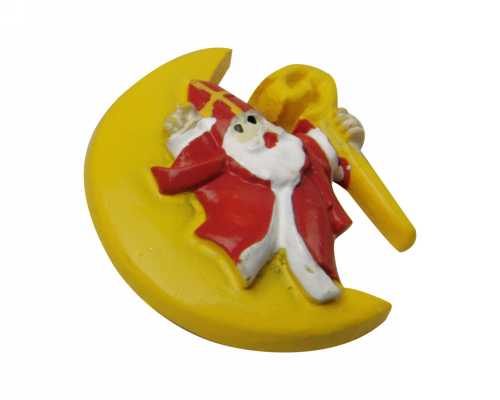 [K1340175] Houten Sintdecoratie Sint Op Maan Plakker 3cm 72stuks