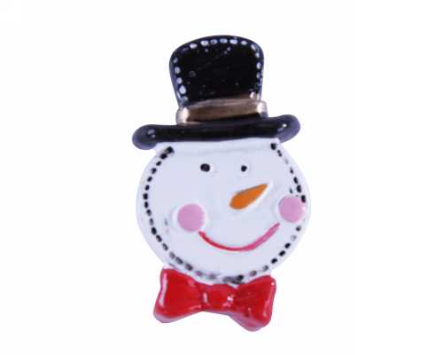 [K1340539] Houten Decoratie Sneeuwman Met Plakker 1.8x2.7cm 100stuks