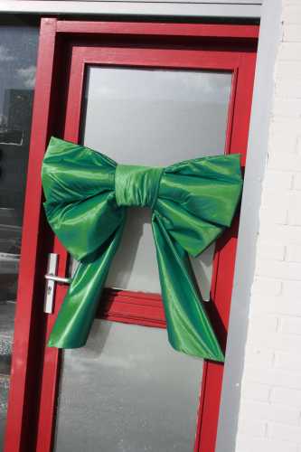 [K1290300-DEUR] Deurstrik Dubbel Groen Lucca 77x50+40cm & Zuignap lint 25cm