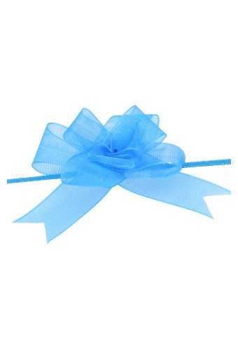 [K1420006] 2 HALEN & 1 BETALEN Mini Trek Strikken Organza Blauw 15mmr45mm 10stuks