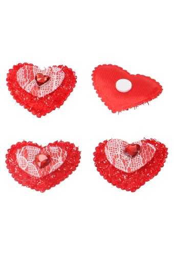 [K1340081] Vilten Decoratie Hart Met Briljant Met Plakker 3cm 100stuks