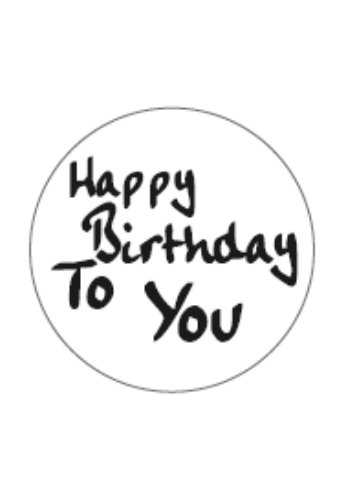 [K1210118] Etiketten Feest Happy Birthday To You Zwart & Wit 4cm 500stuks
