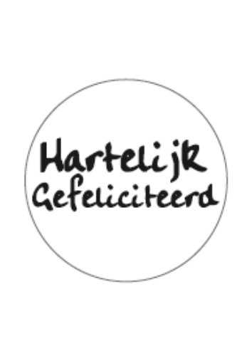 [K1210120] Etiketten Feest Hartelijk Gefeliciteerd Zwart & Wit 4cm 500stuks