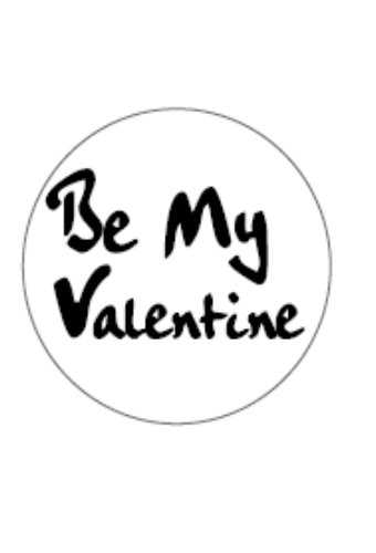 [K1210122] Etiketten Liefde Zwart Be My Valentine Wit 3.9x3.9cm 500stuks