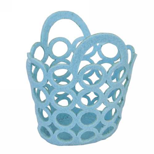 [K156013] Kadomandje Felt Rondjes Blauw 7.5-10cm x12cm 6stuks