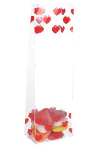 [K1240176] Cellofaan Zakjes Met Blokbodem Love 8x5x25cm 100stuks