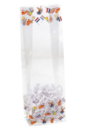 [K1240184] Cellofaan Zakjes Met Blokbodem Nederland 7x4x22cm 100stuks