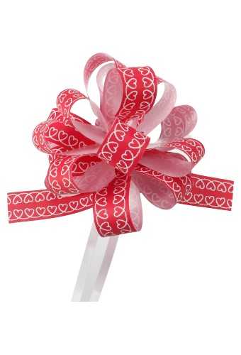 [K1420167] Hartjes Trek Strikken Hartjes Slinger Doorsnee 95mm lint van 20mm 30st