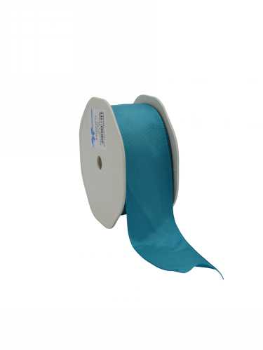 [K1390743] Luxe Taft Cadeaulint Met IJzerdraad Aqua Blauw 38mm x 20meter