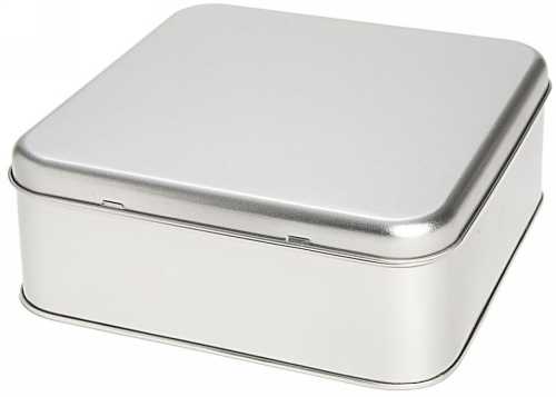 [1150151] Blikken Blanco vierkant 16.7x16.7x6.5cm 12stuks