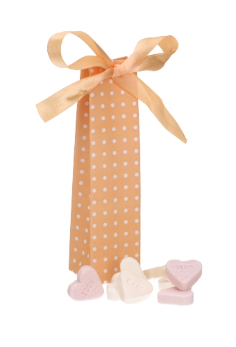 [K1271532] Geschenkdoosjes Tube Peach Dots & Lint 3.5x3.5x14cm 25stuks