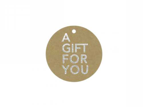[K1020262] Kadokaartje Kraft A Gift For You Zilver 5cm 50stuks