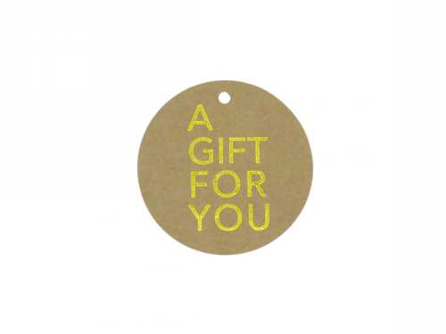 [K1020263] Kadokaartje Kraft A Gift For You Goud 5cm 50stuks