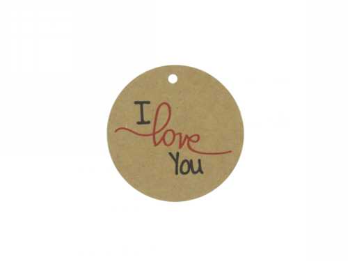 [K1020264] Kadokaartje Kraft I Love You 5cm 50stuks