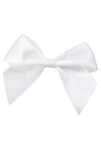 [K1420172] Cadeaustrikje Satijn Wit Met Plakker 5x5cm 24stuks