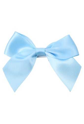 [K1420174] Cadeaustrikje Satijn Blauw Met Plakker 5x5cm 24stuks