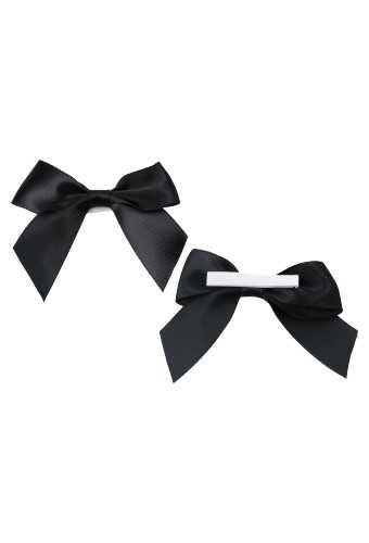 [K1420181] Strikje Mini Satijn Zwart Met Plakker 4x3.5cm 24stuks