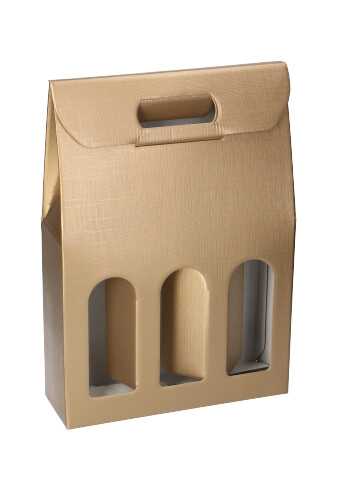 [K1170624] Luxe Wijndozen Vigo Goud voor 3 fles 27x9x38.5cm 30stuks