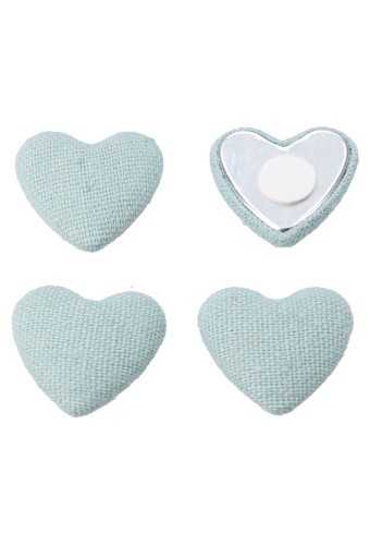 [K1340559] Decoratie Plakker Baby Hartjes Stof Blauw 2.5cm 24stuks