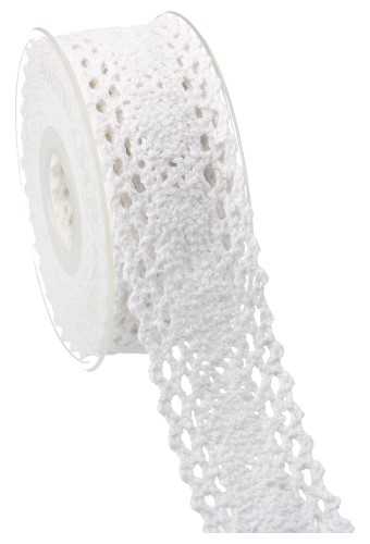 [K1390818] Luxe Kadolint Katoen Gehaakt Kant Wit 40mm x 5 meter