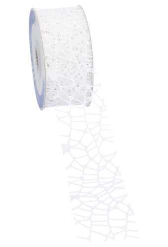 [K1390801] Cadeaulint Oceaan Weblint Wit 40mm x 10 meter