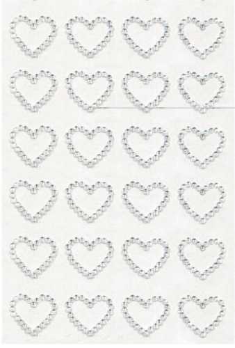 [K1020279] Kado Sticker Diamant Hartje 18mm 24stuks