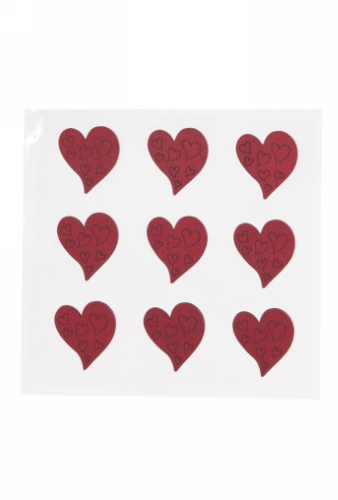 [K1340554] Decoratie Plakker Love Hartjes Rood 3cm 9 stuks