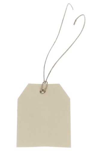 [K1020270] Kadokaartje Kraft 5x8cm Blanco & Jute Koord 100stuks