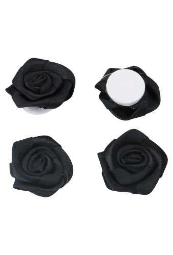 [K1420186] Cadeaustrikje Satijn Roos Klein Zwart Met Plakker 2.5cm 24stuks