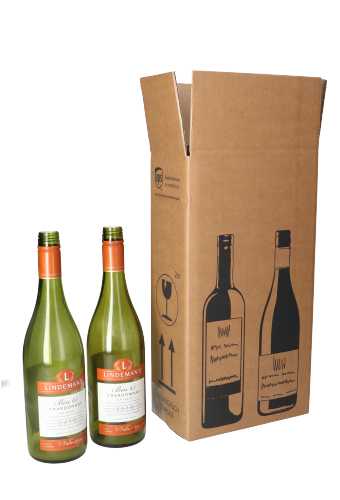 [1170451] Wijn Verzendverpakking 2 fles 12.4x10.8x36.8cm Met inlay 10stuks