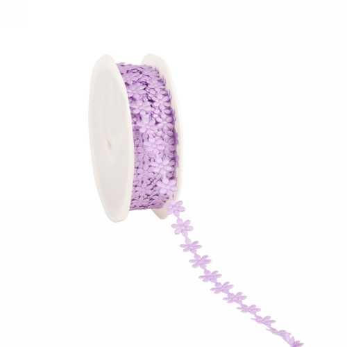 [K1390825] Kadolint Ketting van Bloempjes Lila 10mm x 25meter