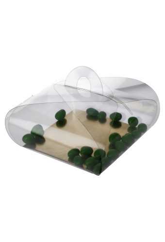 [K1271567] Transparant Cadeaudoosjes Ballotins & Gouden Bodem 12x12cm 100stuks