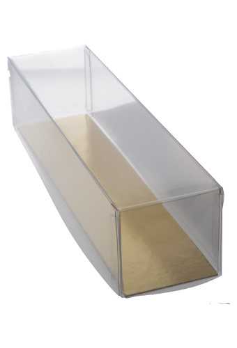 [K1271578] Transparant Macarondoos & Gouden Bodem 12x7x5cm 100stuks