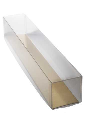 [K1271583] Transparant Macarondoos & Gouden Bodem 24x4.5x4.5cm 100stuks