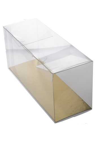 [K1271589] Transparant Cadeaudoosjes & Gouden Bodem 20.3x7.2x9.4cm 100stuks