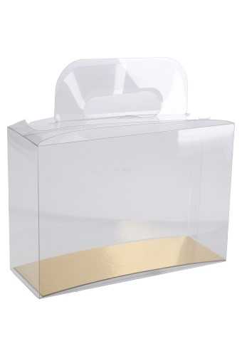 [K1271590] Transparant Cadeaudoosjes Koffer & Gouden Bodem 18x6.5x12.6cm 100stuks