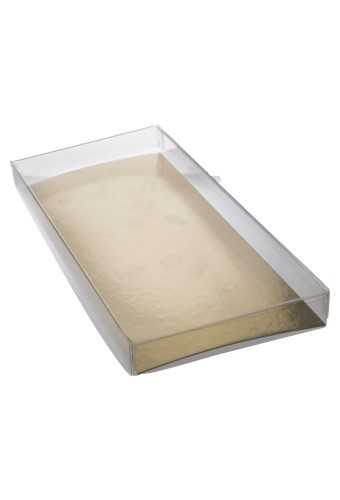 [K1271610] Transparant Cadeaudoosjes & Gouden Bodem 25x11x2cm 100stuks