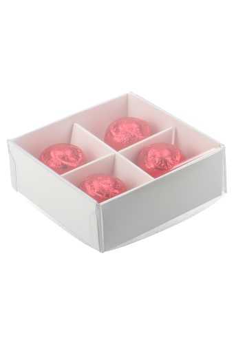 [K1271621] Transparant Cadeaudoosjes Witte Bodem & Inlay 7.6x7.6x2.9cm 100stuks